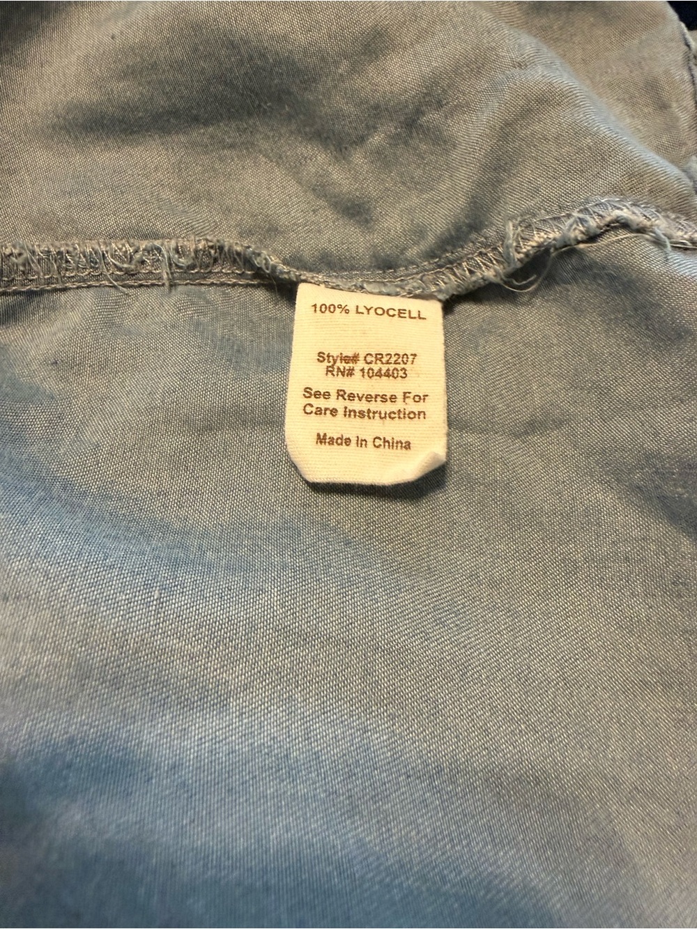 Blu Pepper Chambray cap sleeve ruffle blouse detailed stitch Split Neck Top Med - Picture 6 of 8